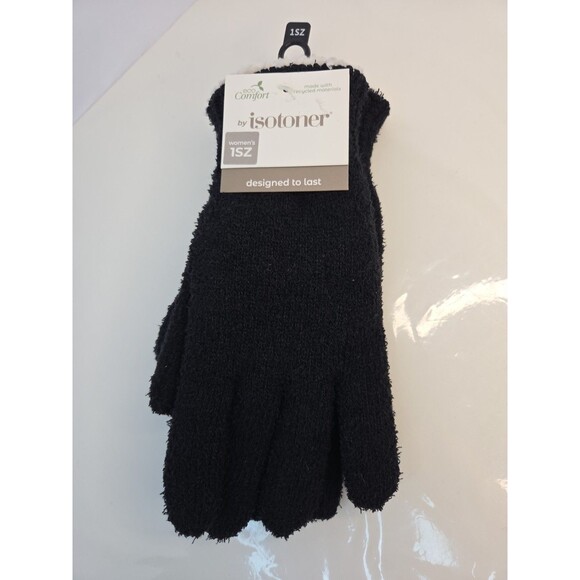 Isotoner Black Gloves Women’s One Size Smart Touch Eco Comfort Modern Soft NWT - Picture 2 of 7